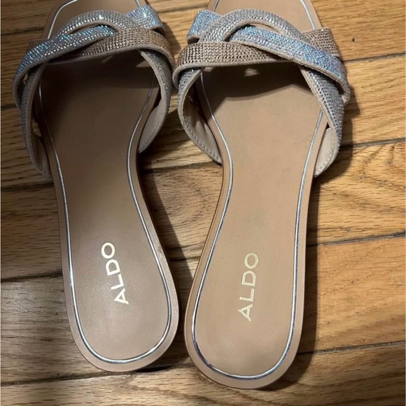Aldo Shoes - Aldo Beige and Silver Women's Sandals